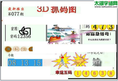 3d077期：红五图库（幸运五码）