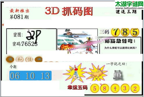 3d081期：红五图库（幸运五码）