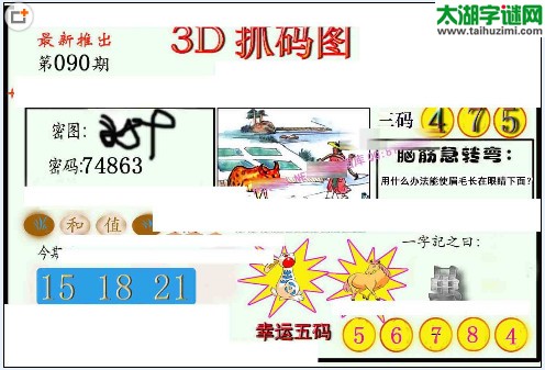 3d090期：红五图库（幸运五码）