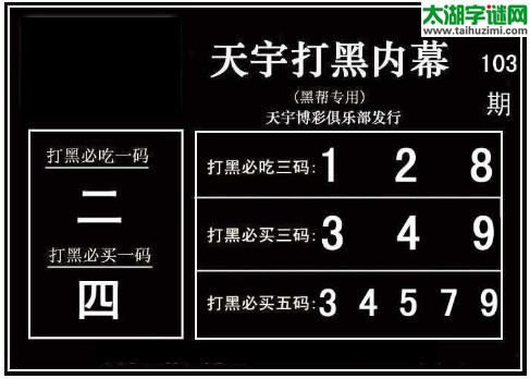 3d103期：天宇图谜(胆码杀号+必买五码)