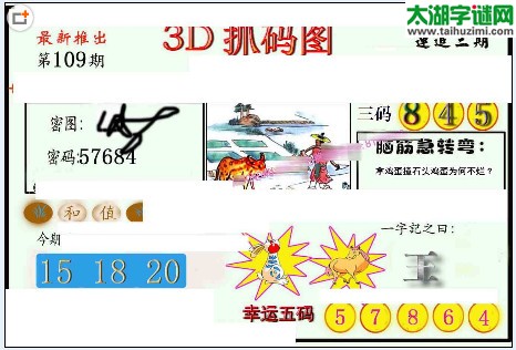 3d109期：红五图库（幸运五码）