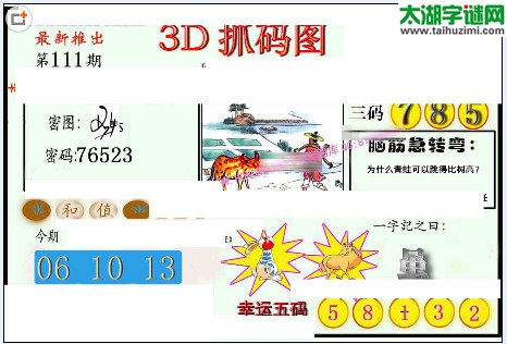 3d111期：红五图库（幸运五码）