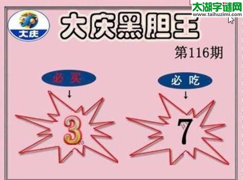 3d116期：大庆黑胆王图迷