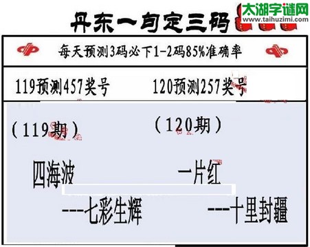 3d第2016120期丹东一句定三码