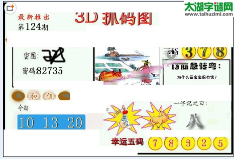 3d124期：红五图库（幸运五码）