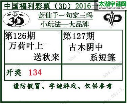 蓝仙子一句定三码16127期