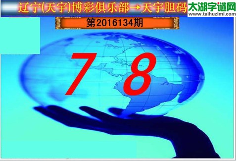 天宇图谜第2016134期胆码图