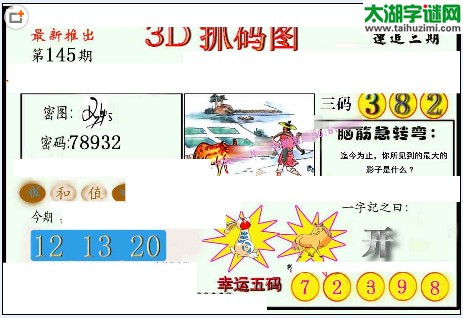 3d145期：红五图库（幸运五码）