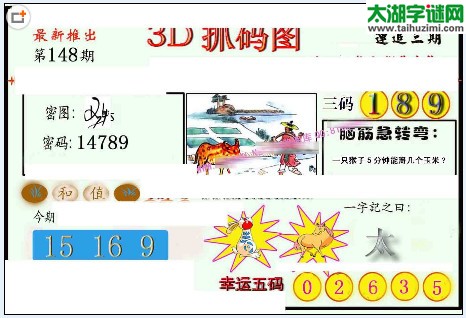 3d148期：红五图库（幸运五码）