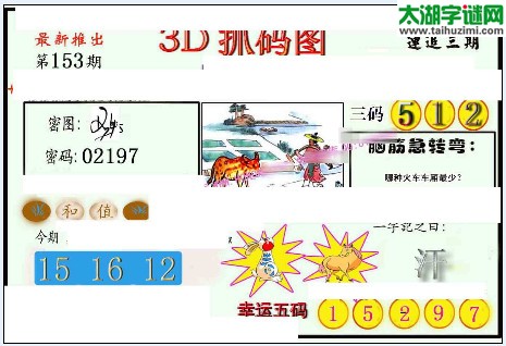 3d153期：红五图库（幸运五码）