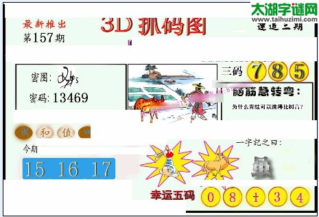 3d157期：红五图库（幸运五码）