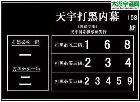 3d158期：天宇图谜(胆码杀号+必买五码)