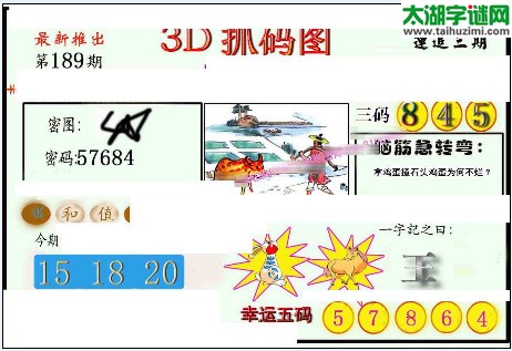 3d169期：红五图库（幸运五码）