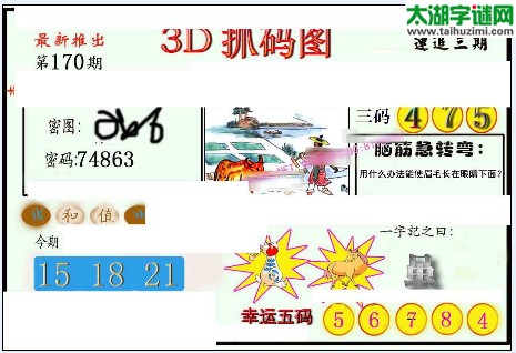 3d170期：红五图库（幸运五码）