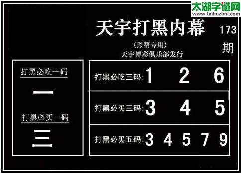 3d173期：天宇图谜(胆码杀号+必买五码)