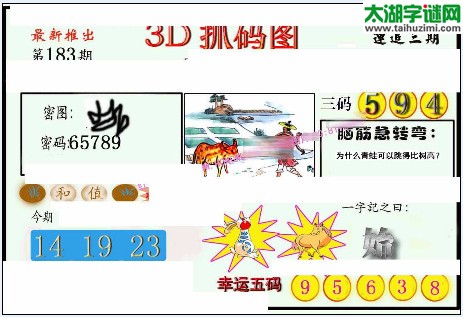 3d183期：红五图库（幸运五码）