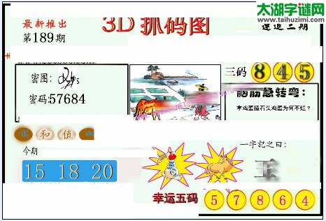 3d189期：红五图库（幸运五码）