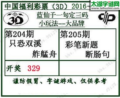 蓝仙子一句定三码16205期