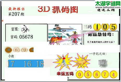 3d207期：红五图库（幸运五码）