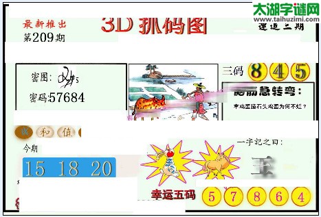 3d209期：红五图库（幸运五码）