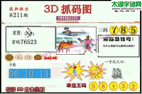 3d211期：红五图库（幸运五码）