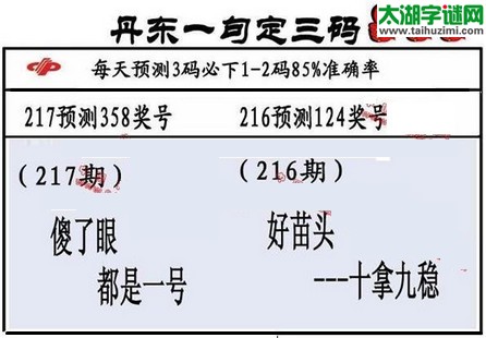 3d第2016217期丹东一句定三码