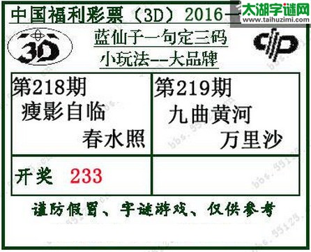 蓝仙子一句定三码16219期