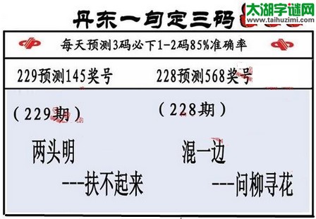 3d第2016229期丹东一句定三码