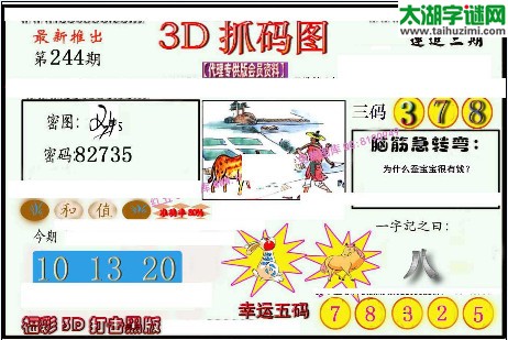 3d244期：红五图库（幸运五码）