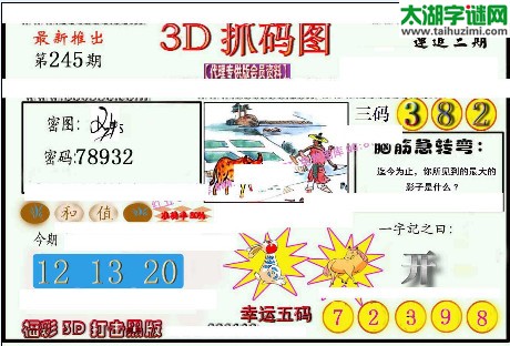 3d245期：红五图库（幸运五码）