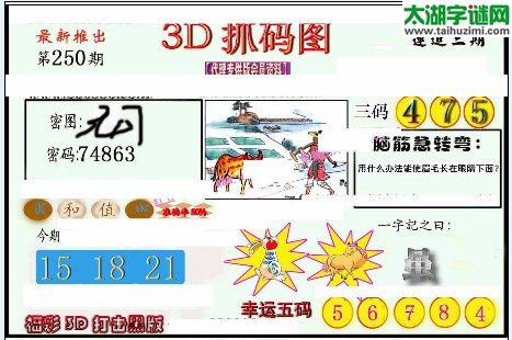 3d250期：红五3d图库总汇（幸运五码）