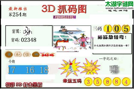 3d254期：红五3d图库总汇（幸运五码）