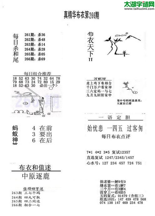 3d布衣天下图谜2016266期