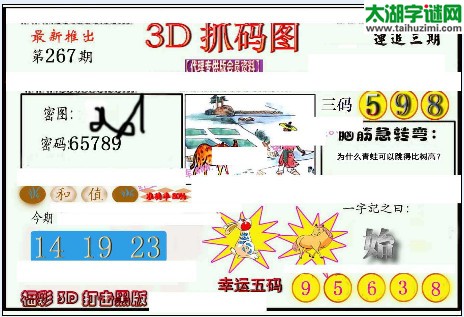 3d267期：红五3d图库总汇（幸运五码）