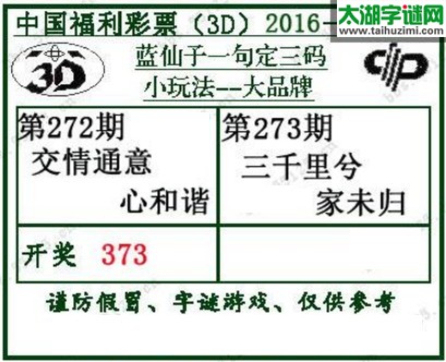 蓝仙子一句定三码16273期