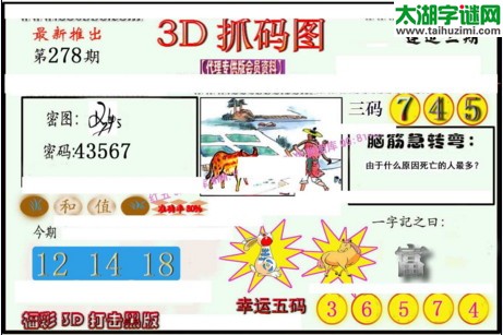 3d278期：红五3d图库总汇（幸运五码）