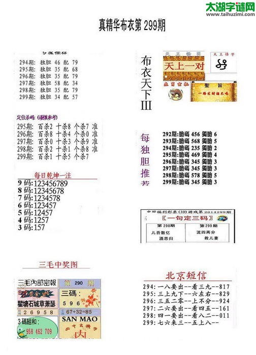 3d16299期：真精华布衣天下图库