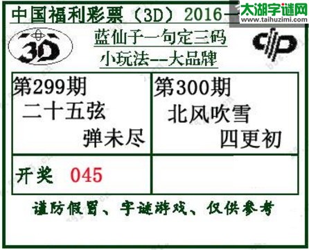 蓝仙子一句定三码16300期