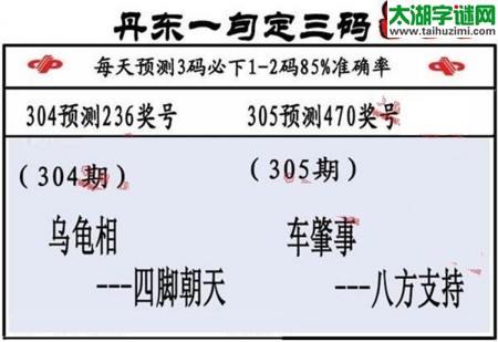 3d第2016305期丹东一句定三码