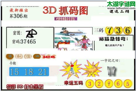 3d306期：红五3d图库总汇（幸运五码）