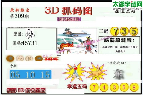 3d309期：红五3d图库总汇（幸运五码）