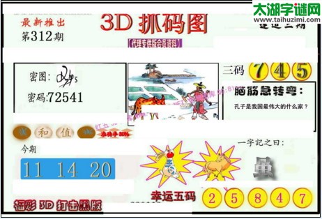 3d312期：红五3d图库总汇（幸运五码）