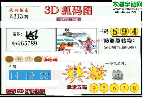 3d313期：红五3d图库总汇（幸运五码）