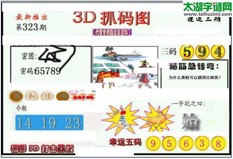 3d323期：红五3d图库总汇（复式定位）