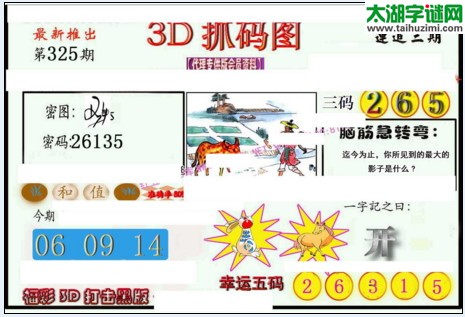 3d325期：红五3d图库总汇（复式定位）