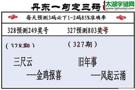 3d第2016328期丹东一句定三码