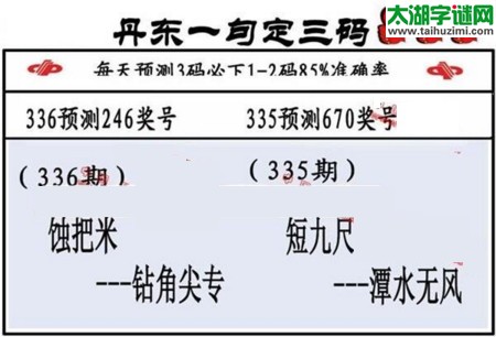 3d第2016336期丹东一句定三码