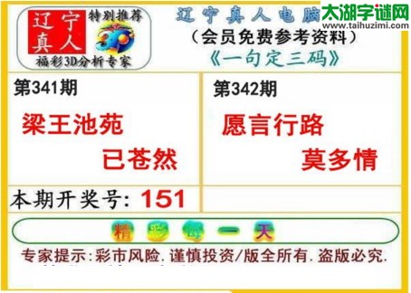 辽宁真人胆码图16342期