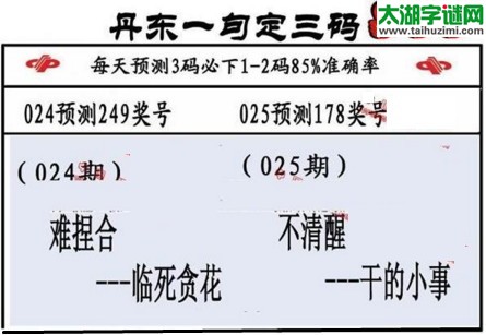 3d第2017025期丹东一句定三码