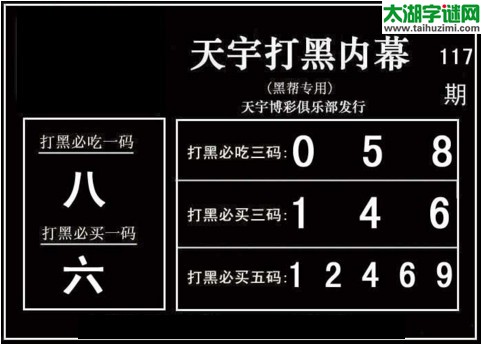 3d117期：天宇一句定三码+胆码图